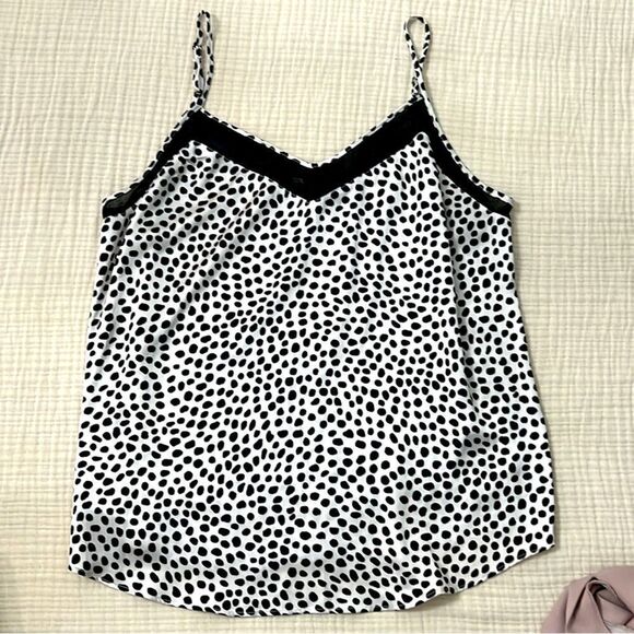 Satin Leopard print sleeveless Cami w mesh black & cream XL new! - Picture 1 of 4